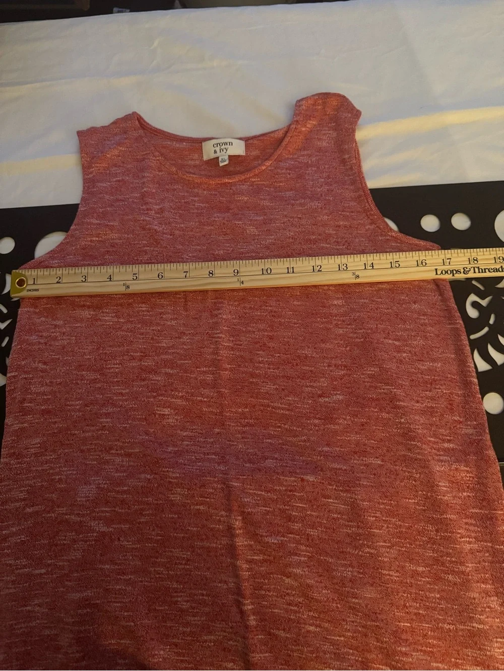 Crown & Ivy‎ Coral Sleeveless Swing Dress XL Casual Knit Midi
